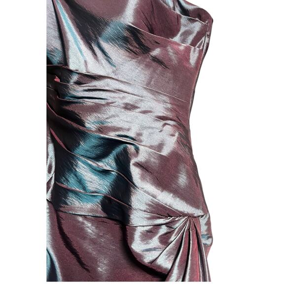 BILL LEVKOFF Iridescent Strapless Ruched Taffeta Dress | Sz 8, Blue NWT - Picture 14 of 16